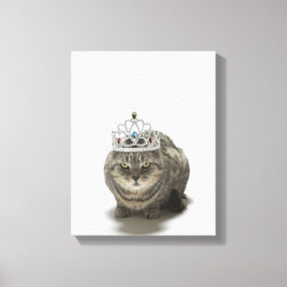 Katze mit einem Tiara Leinwanddruck