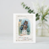 Katze mit einem Wasserkocher, Louis Wain Postkarte (Stehend Vorderseite)