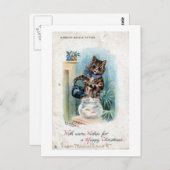Katze mit einem Wasserkocher, Louis Wain Postkarte (Vorne/Hinten)