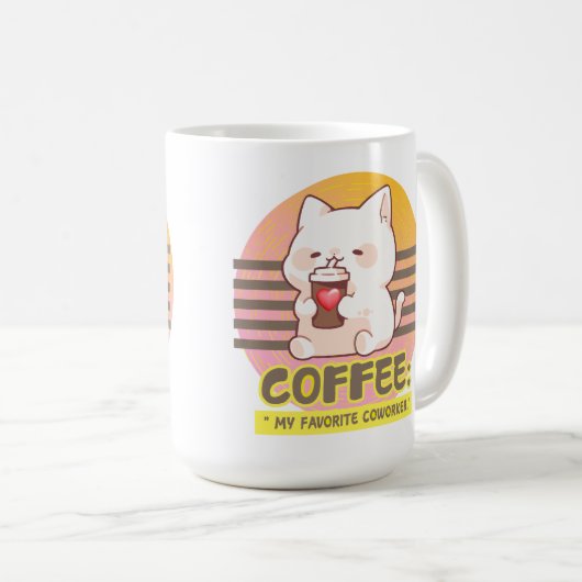 Katze mit einem Zitat aus einer Kaffeetasse (VorderseiteRechts)