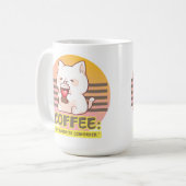 Katze mit einem Zitat aus einer Kaffeetasse (Vorderseite Links)