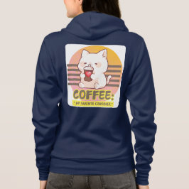 Katze mit einem Zitat aus einer Kaffeetasse Hoodie
