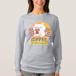 Katze mit einem Zitat aus einer Kaffeetasse T-Shirt