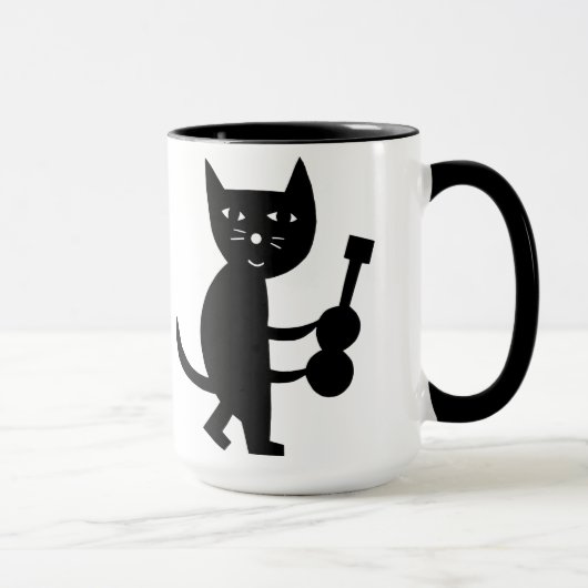 Katze mit einer Gitarre Tasse (Rechts)