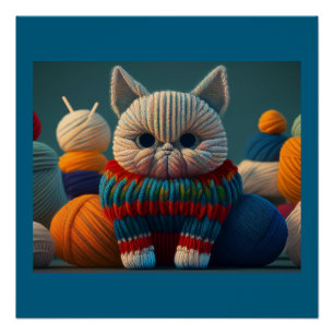 Katze mit einer "Hauptstadt "A"-Einstellung Poster