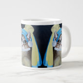 Katze mit einer Perle, die Jumbo-Tasse verdient (Vorderseite Rechts)