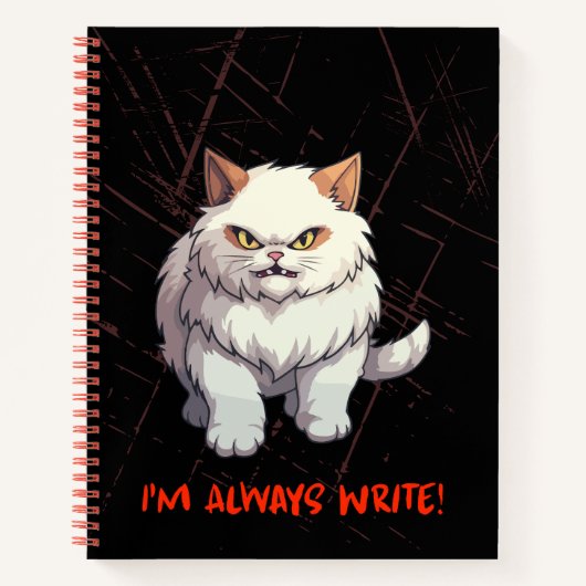 Katze mit Einstellung Spaß Tagebuch Notizbuch (Vorderseite)