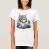 Katze mit Eleganz im Wasser T-Shirt (Vorderseite)