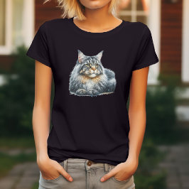 Katze mit Eleganz im Wasser T-Shirt