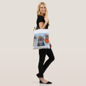 Katze mit Engel und Teufel Tasche (Am Model)
