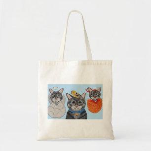Katze mit Engel und Teufel Tragetasche