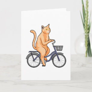 Katze mit Fahrrad Karte