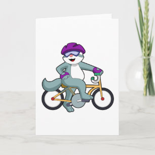 Katze mit Fahrrad Karte