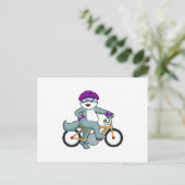Katze mit Fahrrad Postkarte (Stehend Vorderseite)