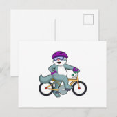 Katze mit Fahrrad Postkarte (Vorne/Hinten)