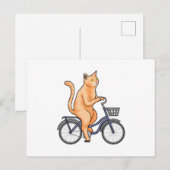 Katze mit Fahrrad Postkarte (Vorne/Hinten)