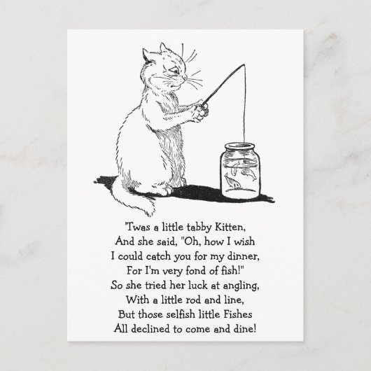 Katze mit Fangrinne Postkarte (Vorderseite)