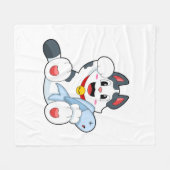 Katze mit Fisch Fleecedecke (Vorderseite (Horizontal))
