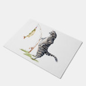 Katze mit Fisch Fußmatte (Schrägansicht)