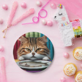 Katze mit Fisch Pappteller (Party)