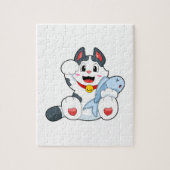 Katze mit Fisch Puzzle (Vertikal)