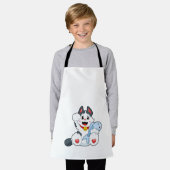 Katze mit Fisch Schürze (Getragen)