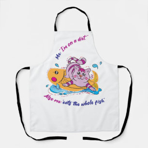 Katze mit Fisch Schürze