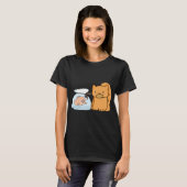 Katze mit Fisch T-Shirt (Vorne ganz)