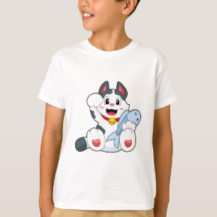 Katze mit Fisch T-Shirt