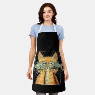 Katze mit Fischaugen Kätzchen Lustige Katzenparodi Schürze