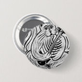 Katze mit Fischgitarre Button (Vorne & Hinten)