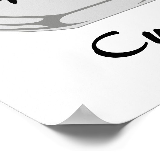 Katze mit Fischkeule-Plakat Poster (Ecke)