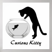 Katze mit Fischkeule-Plakat Poster (Vorne)