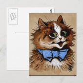Katze mit Fliege Postkarte (Vorne/Hinten)