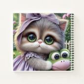 Katze mit Frosch, von Natasha Us Notizblock (Rückseite)
