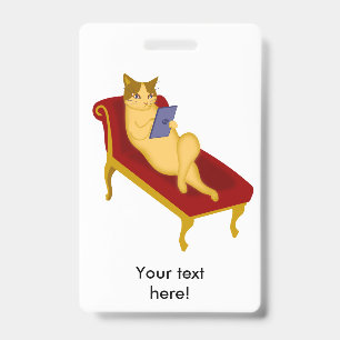 Katze mit Gadget Clipart Ausweis