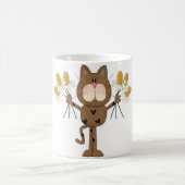 Katze mit Gänseblümchen Kaffeetasse (Mittel)