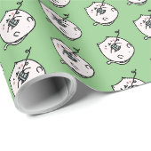Katze mit Garngeschenkpapier zum Stricken Geschenkpapier (Rolleneckpunkt)