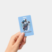 Katze mit Geige-T - Shirt Ausweis (Handheld)