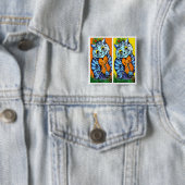 Katze mit Geige von Louis Wain Button (Beispiel)