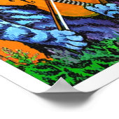 Katze mit Geige von Louis Wain Poster (Ecke)