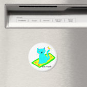 Katze mit gelbem Vogel auf Teppich Magnet (In Situ (Geschirrspüler))