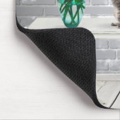 Katze mit gelben Tulips-Maus-Pad Mousepad (Ecke)