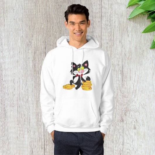 Katze mit Geld Mens Hoodie