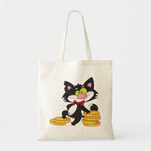 Katze mit Geldbeutel Tragetasche (Vorne)