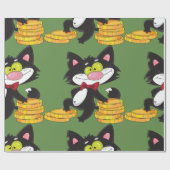 Katze mit Geldumschlagpapier Geschenkpapier (Flach)