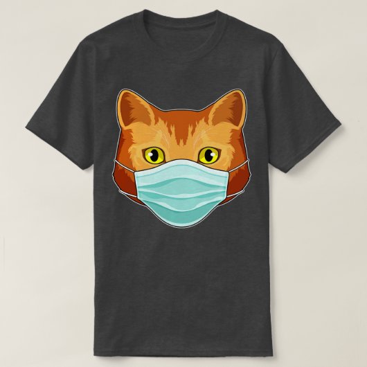 Katze mit Gesichtsmaske T-Shirt (Design vorne)