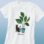 Katze mit getöpfter Pflanze Wasserfarbe Personalis T-Shirt