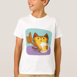 Katze mit Getränk – Lustiges Meme-inspiriertes Des T-Shirt
