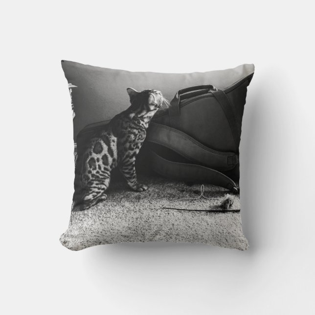 Katze mit Gitarrenkissen Kissen (Vorderseite)